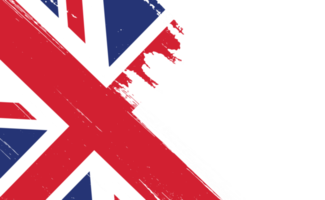 drapeau britannique avec peinture au pinceau texturée isolée sur fond png ou transparent, symboles du royaume-uni, grande-bretagne, modèle de bannière, carte, publicité, promotion, annonces, conception de sites web, magazine