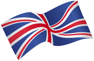 agitando bandiera di UK isolato su png o trasparente sfondo, simboli di unito regno, grande Gran Bretagna, modello per banner, carta, pubblicità ,promuovere, tv commerciale, Annunci, ragnatela