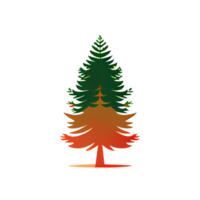 Flat Christmas tree cartoon wallpaper. Modern flat design in winter. Minimalist winter wallpapers png