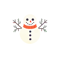 Flat Christmas Snowman cartoon wallpaper. Modern flat design in winter. Minimalist winter wallpapers png