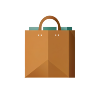 fondo de pantalla de dibujos animados de bolsa de compras plana. diseño plano moderno para el diseño de diseño de sitio web de compras en línea. png