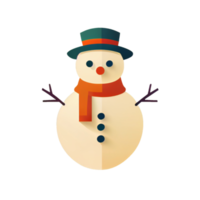 Flat Christmas Snowman cartoon wallpaper. Modern flat design in winter. Minimalist winter wallpapers png