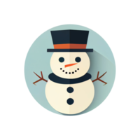 Flat Christmas Snowman cartoon wallpaper. Modern flat design in winter. Minimalist winter wallpapers png