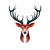 Flat Christmas Reindeer cartoon wallpaper. Modern flat design in winter. Minimalist winter wallpapers png