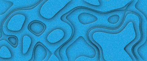 diseño de estilo de corte de papel abstracto. línea curva geométrica en capas azul. decoración de corte de papel realista texturizada con capas onduladas. Relieve topográfico 3d. foto