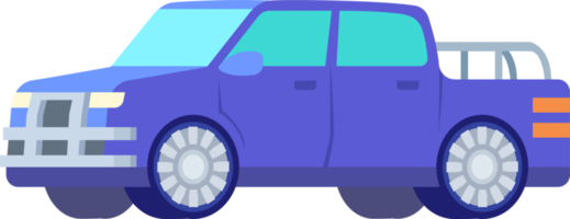 Colorful car illustration. Flat style automobile. Profile projection, side view. PNG with transparent background.