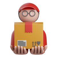 3d rendering delivery man isolated useful for ecommerce, shopping and business online design png