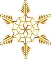 flocon de neige doré d'hiver. élément décoratif pour le nouvel an, illustration de noël png