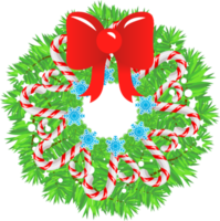 Winter christmas wreath. Circular frame with christmas tree png