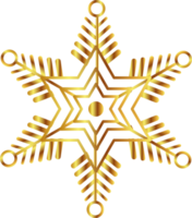 Winter goldene Schneeflocke. dekoratives element für neues jahr, weihnachtsillustration png