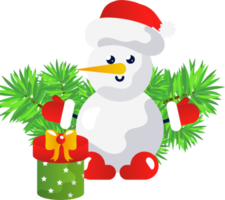 pupazzo di neve cartone animato illustrazione, allegro Natale e contento nuovo anno png