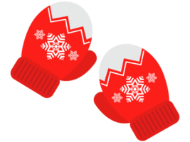 gants d'hiver chauds. illustration de style dessin animé du nouvel an png