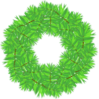 Winter christmas wreath. Circular frame with christmas tree png