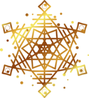 Winter golden snowflake. Decorative element for new year, christmas illustration png