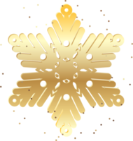 Winter golden snowflake. Decorative element for new year, christmas illustration png