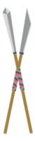 Kreuzstock Speer Kriegslanze Waffe zweiseitig scharf png