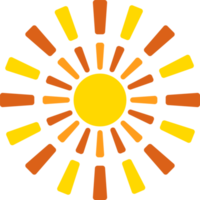 Sun design element. Flat style icon. Illustration isolated on transparent background. png