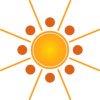 Sonne-Design-Element. flache Stilikone. Abbildung isoliert auf transparentem Hintergrund. png