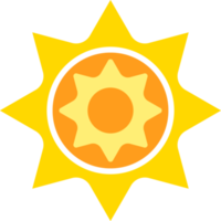 Sun design element. Flat style icon. Illustration isolated on transparent background. png