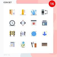 User Interface Pack of 16 Basic Flat Colors of table data environment drop design Editable Pack of Creative Vector Design Elements