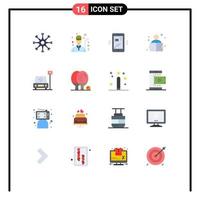 Modern Set of 16 Flat Colors and symbols such as parking study game reading education Editable Pack of Creative Vector Design Elements