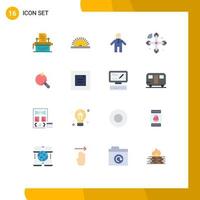 Universal Icon Symbols Group of 16 Modern Flat Colors of tennis racket man pong drone Editable Pack of Creative Vector Design Elements