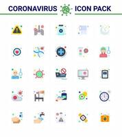 nuevo coronavirus 2019ncov 25 paquete de iconos de color plano rollo de neumonía de tejido lunar medicina coronavirus viral 2019nov elementos de diseño de vector de enfermedad