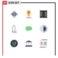 Modern Set of 9 Flat Colors Pictograph of science flask buildings chemistry home gate Editable Vector Design Elements