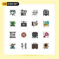 Stock Vector Icon Pack of 16 Line Signs and Symbols for hat profile easter screen lcd Editable Creative Vector Design Elements