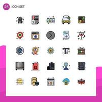 25 Universal Filled line Flat Color Signs Symbols of back to school plus bottle more add Editable Vector Design Elements