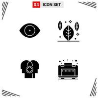 4 Icons Solid Style Grid Based Creative Glyph Symbols for Website Design Simple Solid Icon Signs Isolated on White Background 4 Icon Set Creative Black Icon vector background