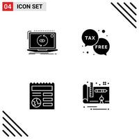 Solid Glyph Pack of Universal Symbols of app tax software finance document Editable Vector Design Elements