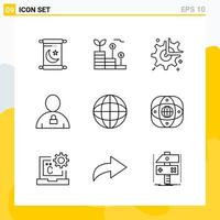 colección de 9 iconos de línea universal. conjunto de iconos para web y móvil. vector