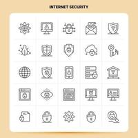 OutLine 25 Internet Security Icon set Vector Line Style Design Black Icons Set Linear pictogram pack Web and Mobile Business ideas design Vector Illustration