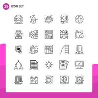 conjunto de iconos de contorno. paquete de 25 iconos de línea aislados en fondo blanco para diseño de sitios web receptivos, impresión y aplicaciones móviles. vector