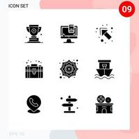 9 Creative Icons Modern Signs and Symbols of decorative private screen portfolio business Editable Vector Design Elements