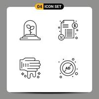 Pictogram Set of 4 Simple Filledline Flat Colors of technology ad loan hand advertising Editable Vector Design Elements