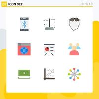 paquete de iconos vectoriales de stock de 9 signos y símbolos de línea para elementos de diseño vectorial editables soportados por la web de la temporada de diseño del globo vector