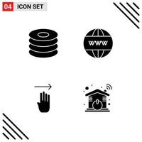 Group of Modern Solid Glyphs Set for dish four meal website right Editable Vector Design Elements