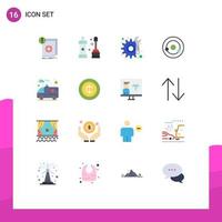 Universal Icon Symbols Group of 16 Modern Flat Colors of car molecule tool chemistry atom Editable Pack of Creative Vector Design Elements