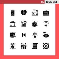 16 Creative Icons Modern Signs and Symbols of bank radio receiver car radio audio broadcasting Editable Vector Design Elements