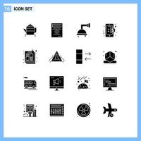 16 Thematic Vector Solid Glyphs and Editable Symbols of job ad article clean ad finance Editable Vector Design Elements