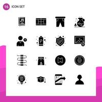 Set of 16 Modern UI Icons Symbols Signs for up drink holiday food ice Editable Vector Design Elements