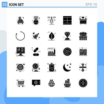 paquete de interfaz de usuario de 25 glifos sólidos básicos de diseño de ilustración patrick crear herramientas elementos de diseño vectorial editables vector