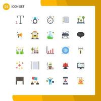Pack of 25 Modern Flat Colors Signs and Symbols for Web Print Media such as campaign survival notepad outdoor camping Editable Vector Design Elements