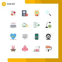 16 Flat Color concept for Websites Mobile and Apps computer magnify remove magnifier success Editable Pack of Creative Vector Design Elements