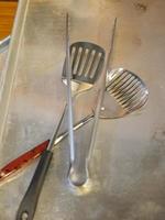 various kitchen utensils background photo