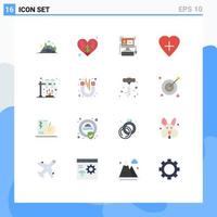 16 Universal Flat Colors Set for Web and Mobile Applications space chemistry computer human heart heart Editable Pack of Creative Vector Design Elements