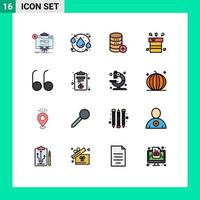Modern Set of 16 Flat Color Filled Lines and symbols such as miscellaneous bag recycle add sal Editable Creative Vector Design Elements