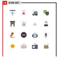 Universal Icon Symbols Group of 16 Modern Flat Colors of marketplace building city paint art Editable Pack of Creative Vector Design Elements